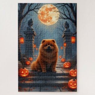 Puzzle Chow Chow Temple Haunted Halloween Art