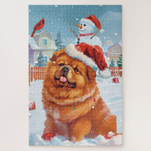 Puzzle Chow Chow Winter Wonderland Noël Joie