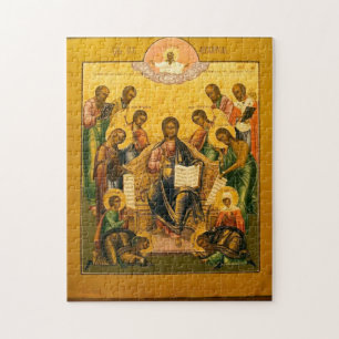 Puzzle Christ en Majesté avec saints choisis Icône orthod