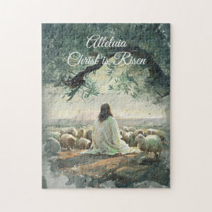 Puzzle Christ vintage ressuscité Pâques chrétien religieu