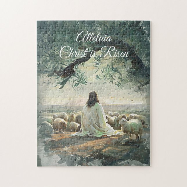 Puzzle Christ vintage ressuscité Pâques chrétien religieu (Vertical)