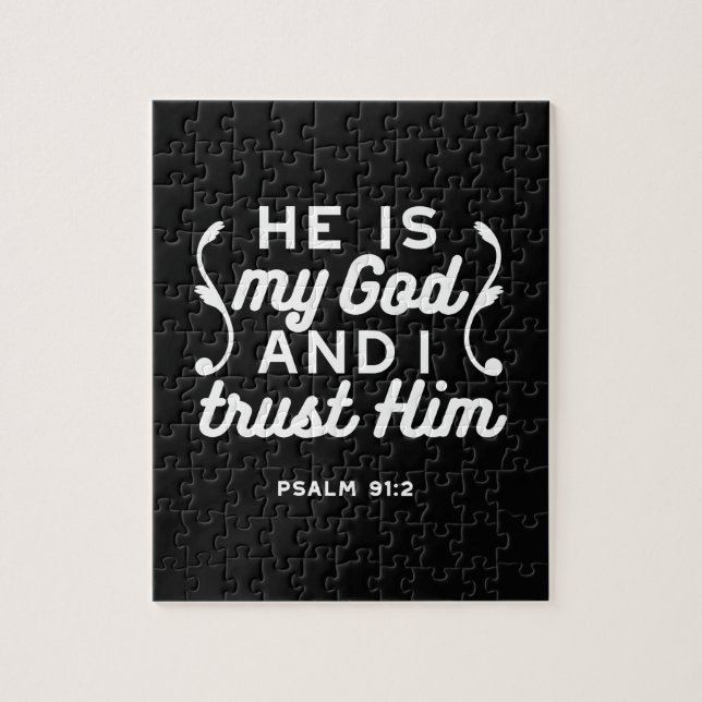 Puzzle Christian Faith Quote – Trust in God Psalm 91:2 (Vertical)