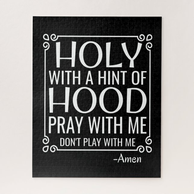 Puzzle Christian Humor Holy and Hood (Vertical)