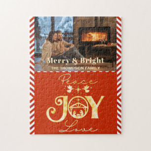 Puzzle Christian Noël Nativité Or R Paix Joie Amour