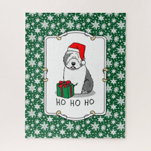 Puzzle Christmas Père Noël Old English Sheepdog (Grey 1)