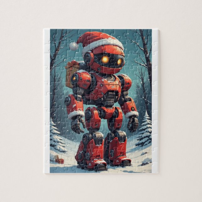 Puzzle Christmas Robot  (Vertical)