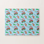 Puzzle Christmas Santa Golfing With Reindeer Pattern<br><div class="desc">Santa and his reindeer playing golf makes an ideal puzzle for the golfing family!</div>