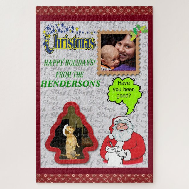 Puzzle Christmas Santa & Tree Add Photos Large (Vertical)