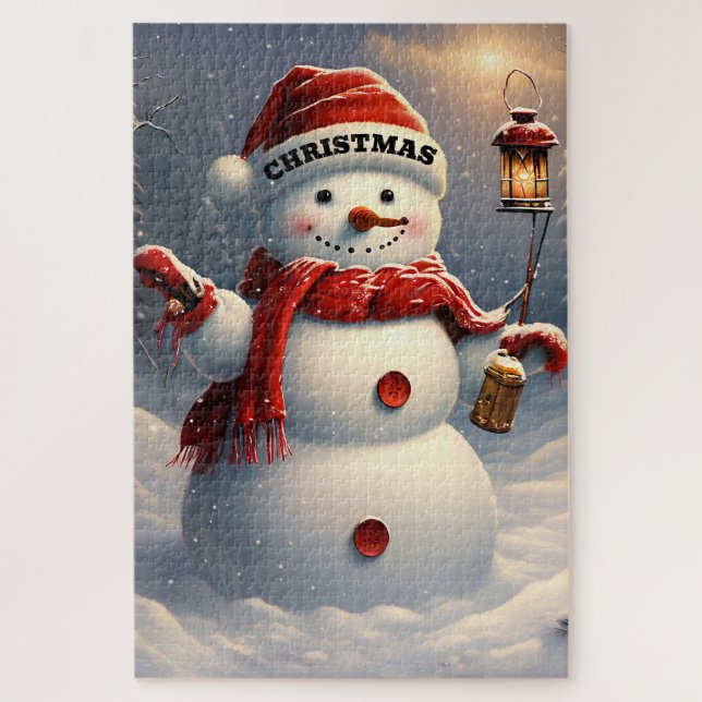 Puzzle Christmas Snowman (Vertical)