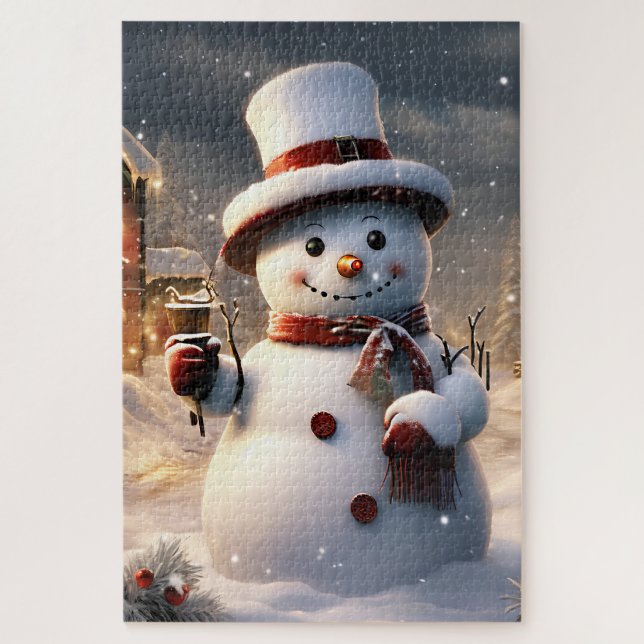 Puzzle Christmas Snowman (Vertical)