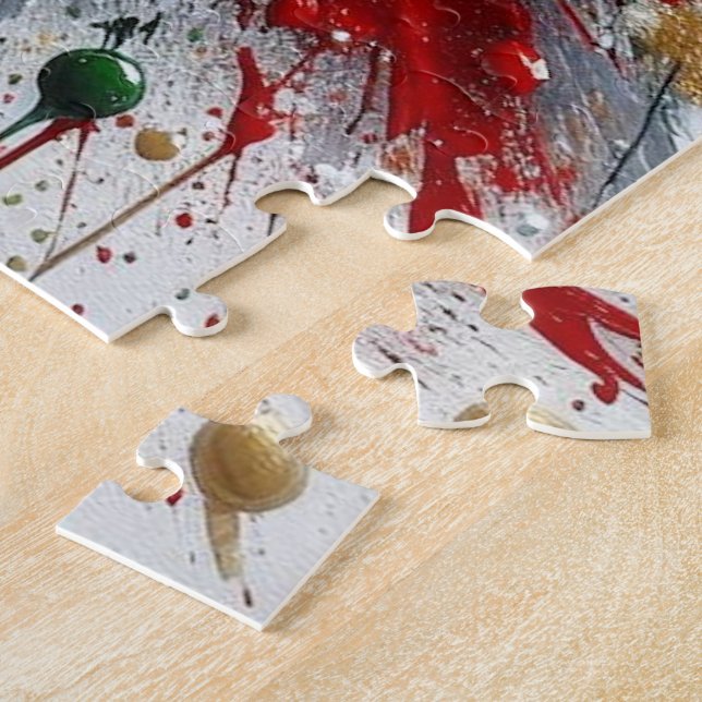 Puzzle Christmas Splatter / White Bursts  (Côté)