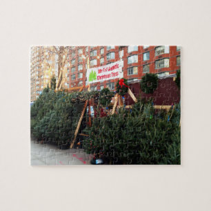Puzzle Christmas Tree Stand Upper West Side New York City