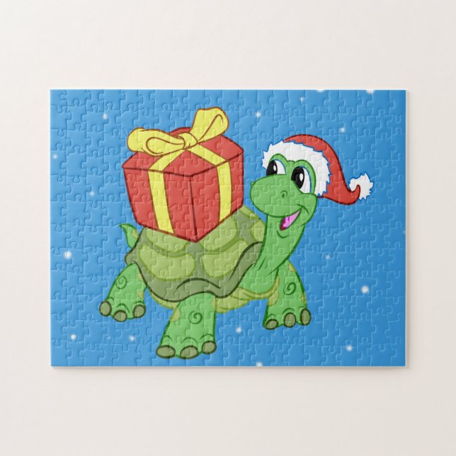 Puzzle Christmas turtle with the venin (Horizontal)