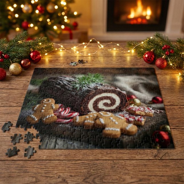 Puzzle Christmas Yule Log Dessert Scene (Créateur téléchargé)