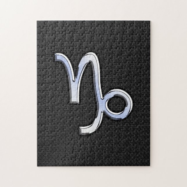 Puzzle Chrome comme Capricorn Symbole Zodiaque sur la pea (Vertical)