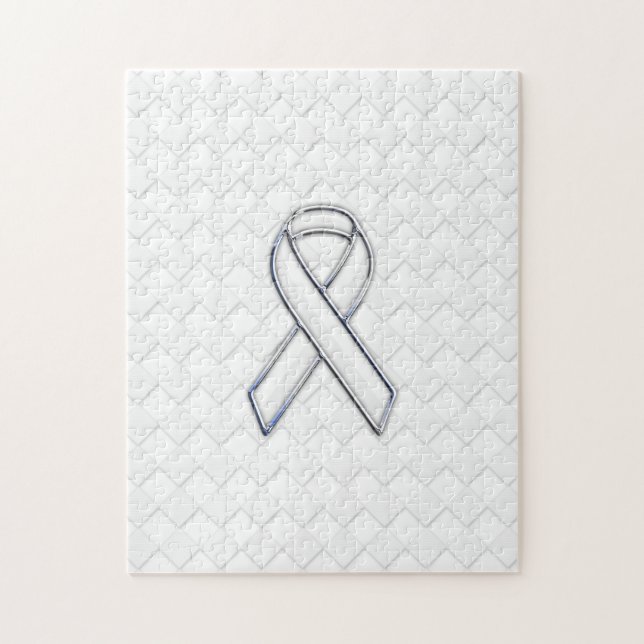Puzzle Chrome White Ribbon Sensibilisation sur Checkers I (Vertical)