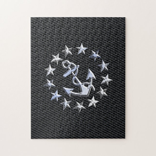 Puzzle Chrome Yacht drapeau naval sur l'automobile Grille (Vertical)