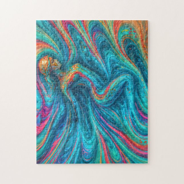 Puzzle “Chromisca” - Portrait d'enchanteresse fluide (Vertical)