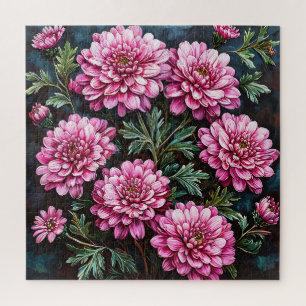 Puzzle Chrysanthèmes roses vibrants