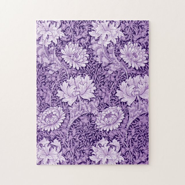 Puzzle Chrysanthemum Purple, William Morris (Vertical)