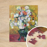 Puzzle Chrysanthemums | Renoir Fine Art<br><div class="desc">Custom printed jigsaw puzzle features Chrysanthemums by French Impressionist artist Pierre-Auguste Renoir. Painting depicts an abstract impressionist still life of flowers against a colorful pink and yellow background. Click Customize It to personalize the design.</div>
