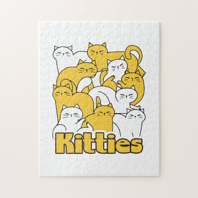 Puzzle Chubby Kitties Design - Cat Art adorable (Vertical)