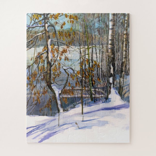 Puzzle Chute de neige aquarelle peinture (Vertical)