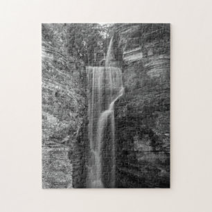 Puzzle Chutes Indiennes de Cliff en nuances de gris