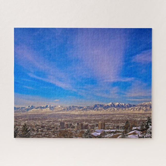Puzzle Ciel au-dessus de Salt Lake City, Utah - 16x20 - 5 (Horizontal)