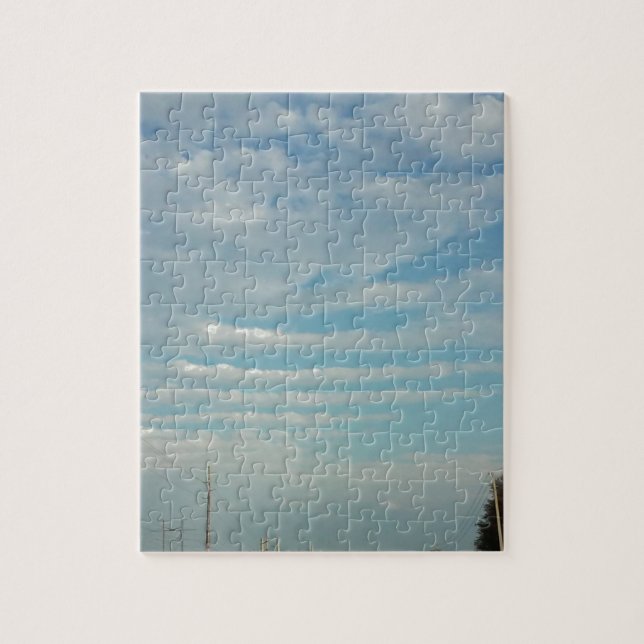 Puzzle ciel bleu avec nuages ondulés (Vertical)