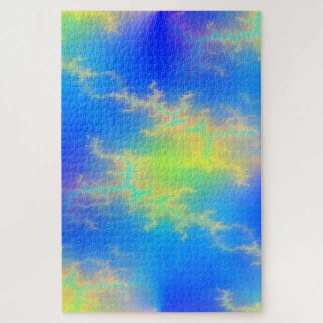 Puzzle Ciel bleu et boulons de foudre jaune doré (Vertical)