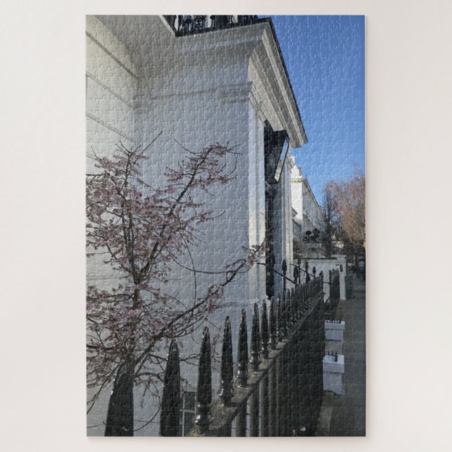 Puzzle Ciel bleu et fleurs de cerisiers, Chelsea, Londres (Vertical)