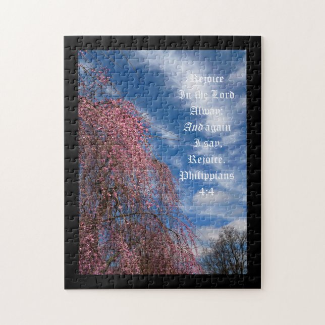 Puzzle Ciel d'avril avec Philippiens 4:4 (Vertical)
