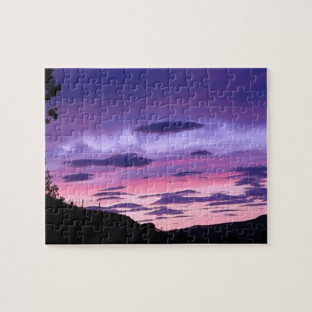 Puzzle Ciel de coucher de soleil violet magnifique Nuages (Horizontal)