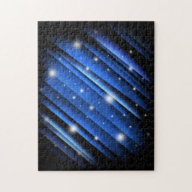 Puzzle Ciel nocturne - motif rayé bleu abstrait (Vertical)