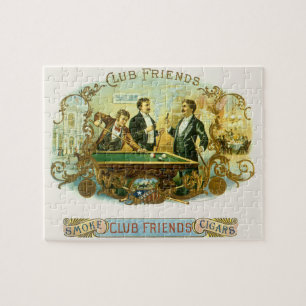 Puzzle Cigar vintage Étiquette Art, Club Friends Billard