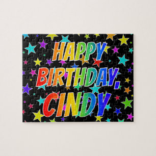 Puzzle "CINDY" Prénom, Amusant "HEUREUX ANNIVERSAIRE"