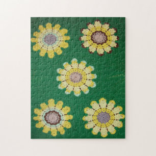 Puzzle - Cinq marguerites en Crochet
