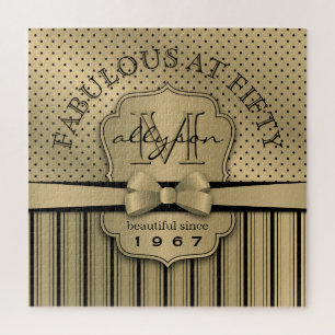 Puzzle cinquantième Arc de rayures de point de polka d'o