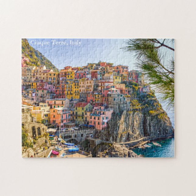Puzzle Cinque Terre, Italie Tourisme de voyage Texte pers (Horizontal)