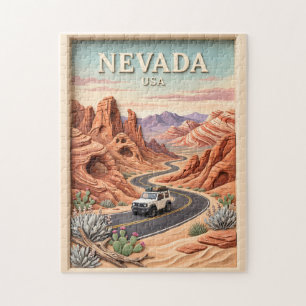 Puzzle Circuit Nevada Vallée de Feu Texture Vintage 3D