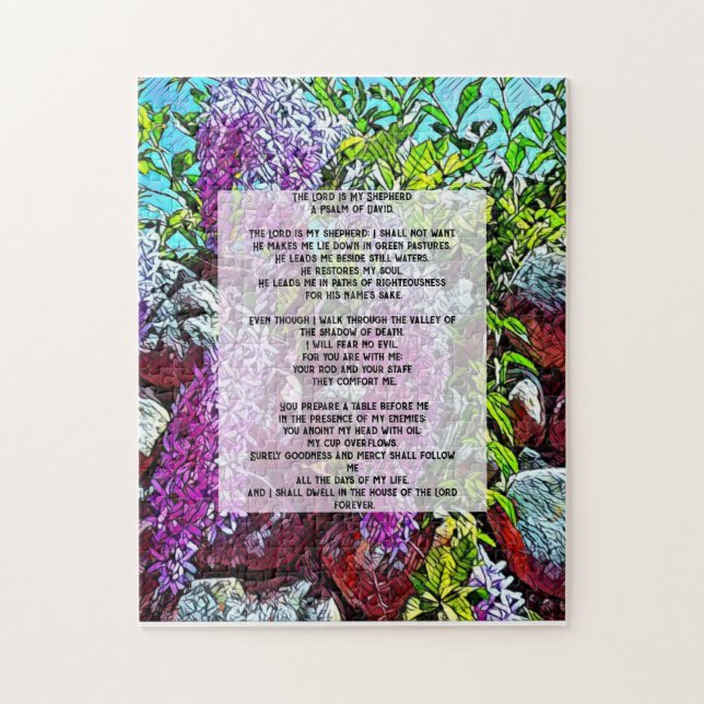Puzzle cita bíblica de David Psalm 23 (Vertical)