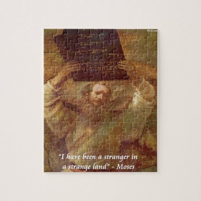 Puzzle Citation biblique et Moïse de Rembrandt (Vertical)