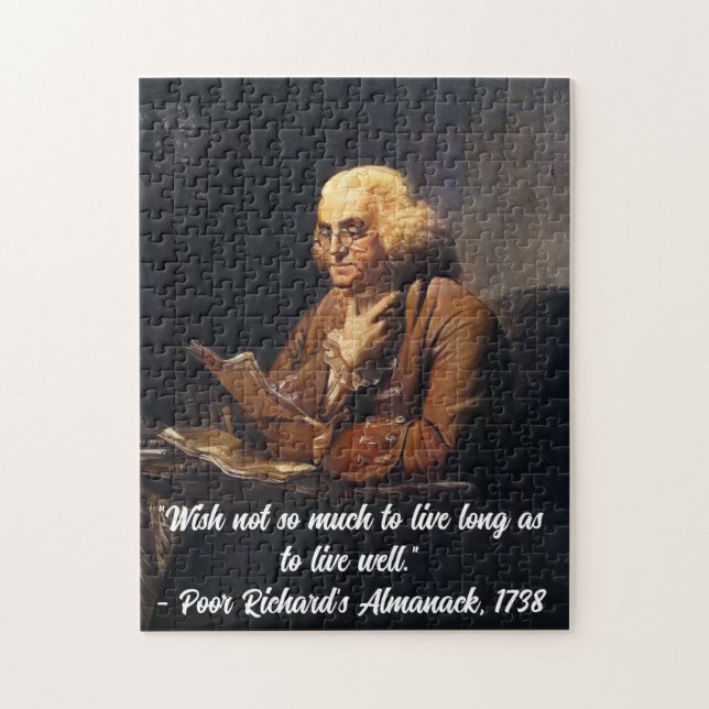 Puzzle Citation de Benjamin Franklin -Personnaliser (Vertical)