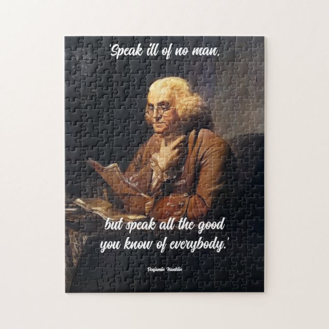 Puzzle Citation de Benjamin Franklin - Personnaliser la c (Vertical)