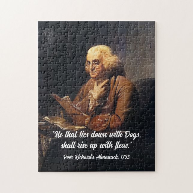 Puzzle Citation de Benjamin Franklin - Personnalisez le p (Vertical)