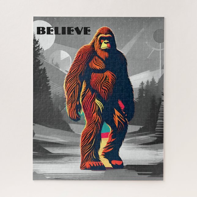 Puzzle Citation de Bigfoot colorée magique : Croyants (Vertical)