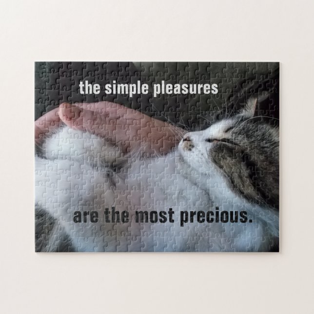 Puzzle Citation de chaton mignon Simples plaisirs les plu (Horizontal)