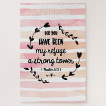 Citation de la Bible chrétienne Verse Strong Tower