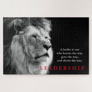 Puzzle Citation de leadership motivationnel du lion blanc